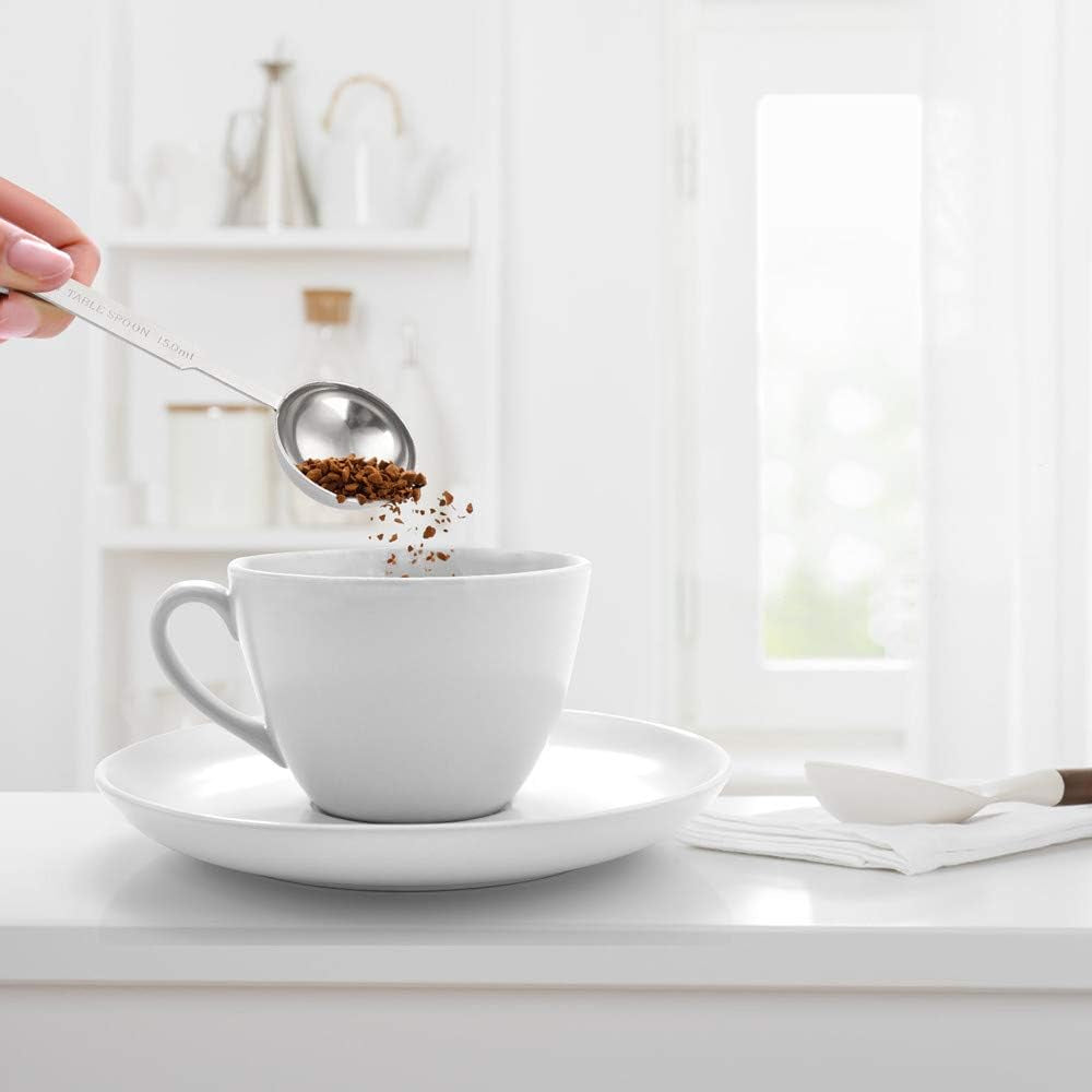 5PCS  Measuring Spoons Set, Includes 1/8 Tsp, 1/4 Tsp, 1/2 Tsp, 1 Tsp, 1 Tbsp, Food Grade Stainless Steel Measuring Cups, Tablespoon and Teaspoon for Measure