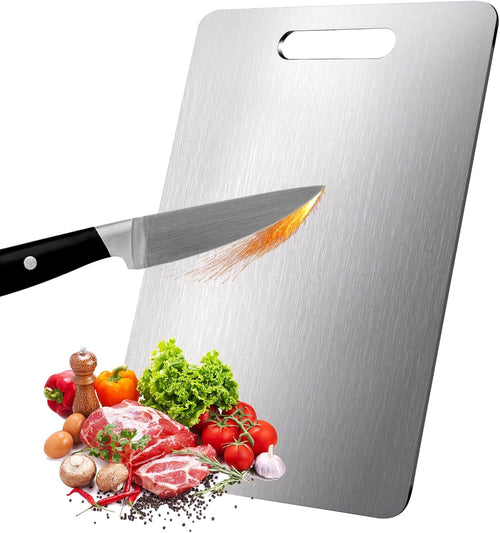 Titanium Cutting Boards for Kitchen, Food Grade 304 Stainless Steel Cutting Board Set for Meat, Fruit & Vegetable (13.4 * 9 Inch)
